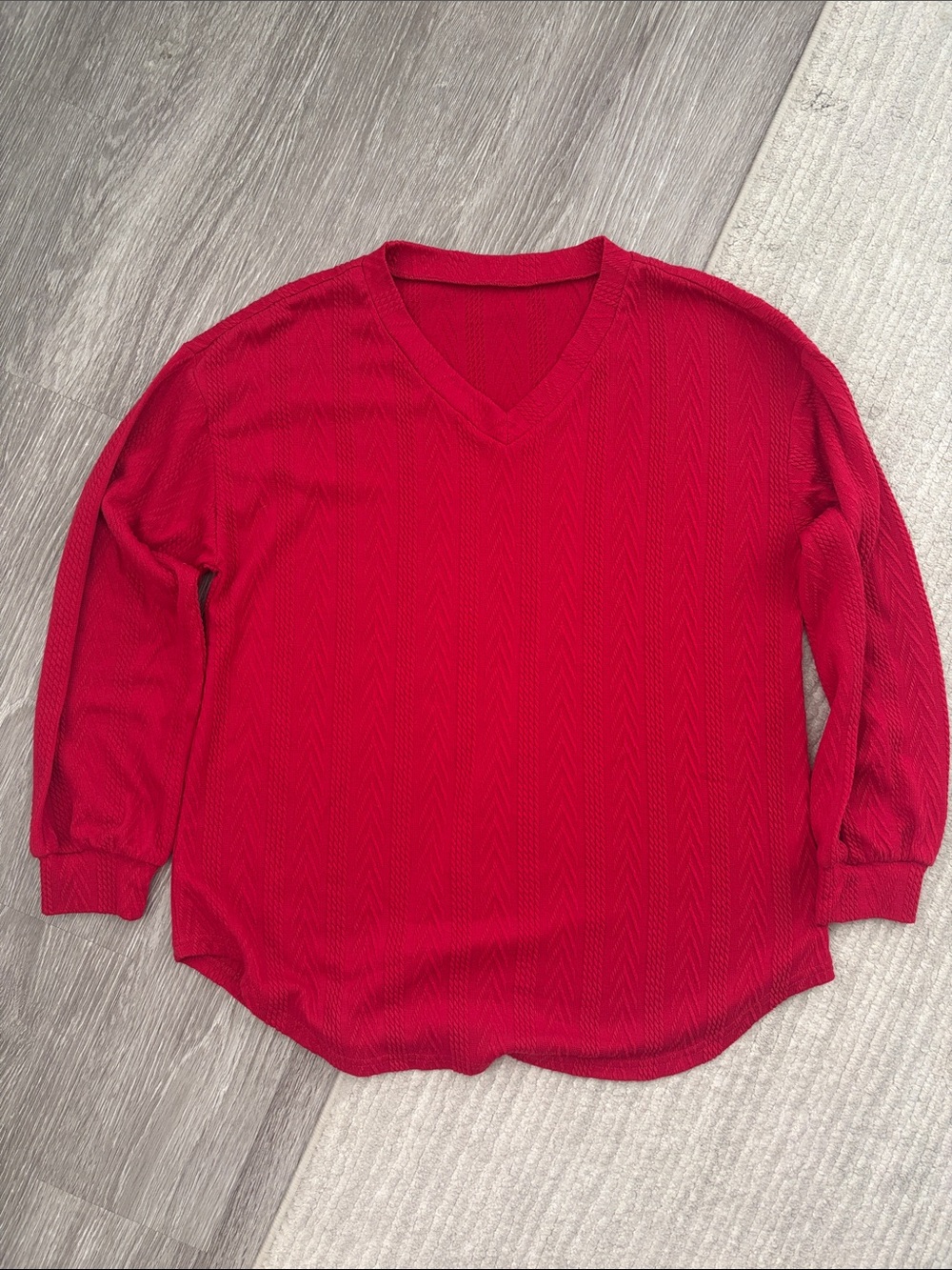 Men's Red V-Neck Sweater – Lightweight Knit
